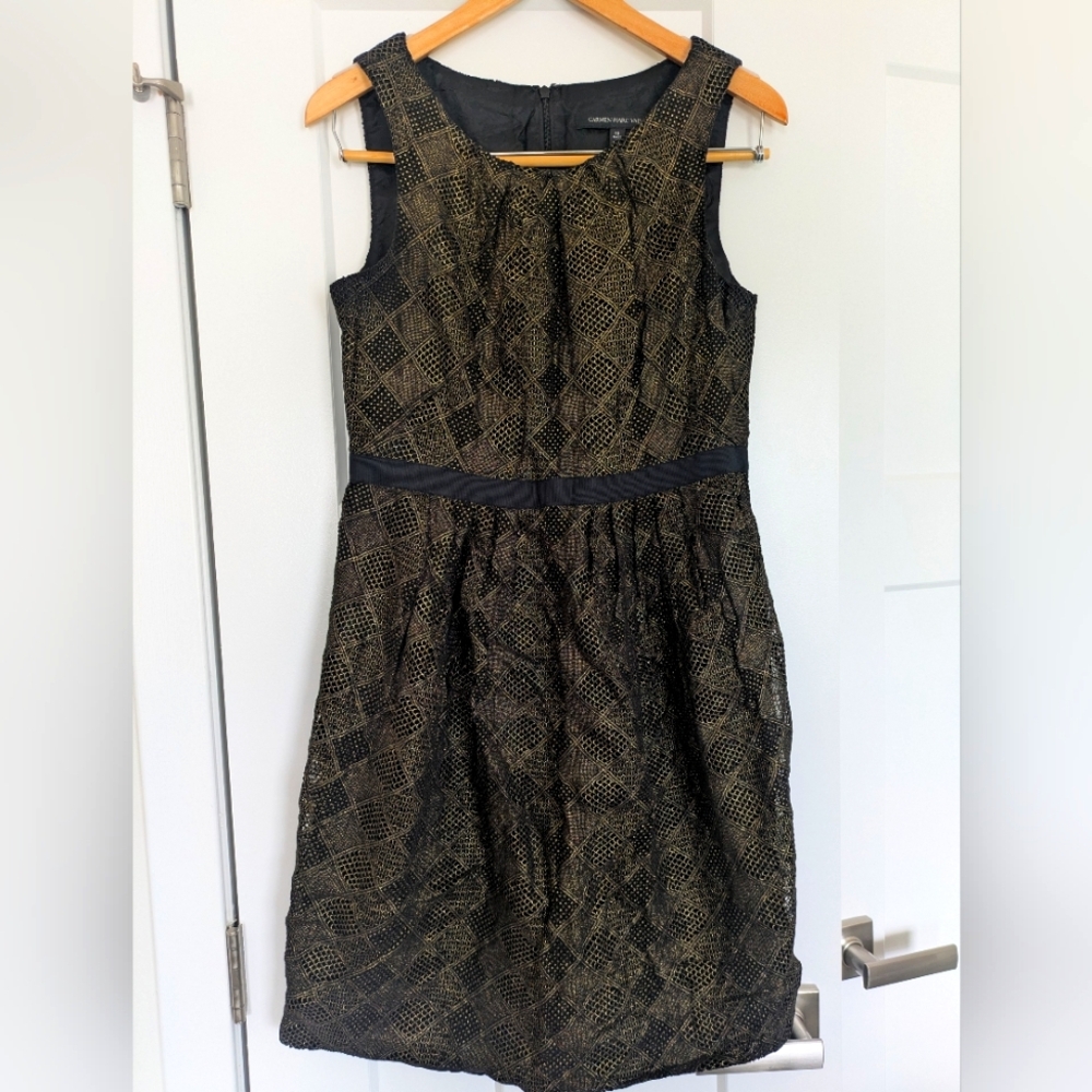 Elegant Black and Gold Women's Dress